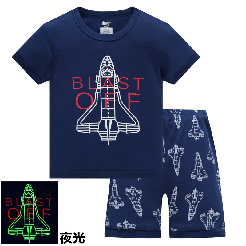 Лидер продаж 2021 летние детские пижамы одежда для маленьких мальчиков мультяшный