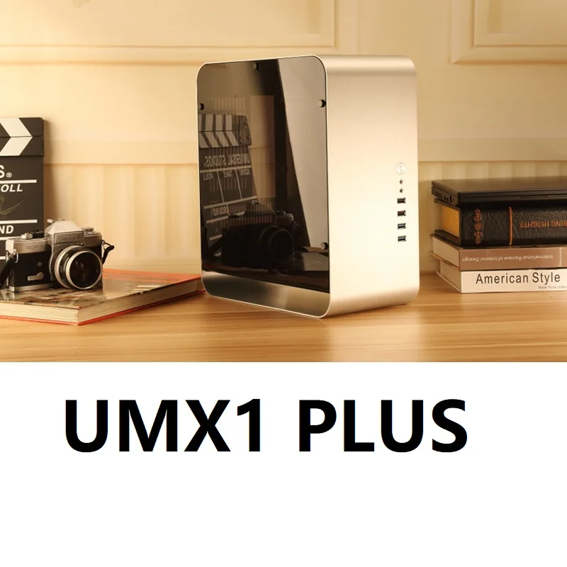 Оконный чехол для компьютера Jonsbo UMX1 плюс алюминиевый ITX шасси для HTPC Серебряный боковой через