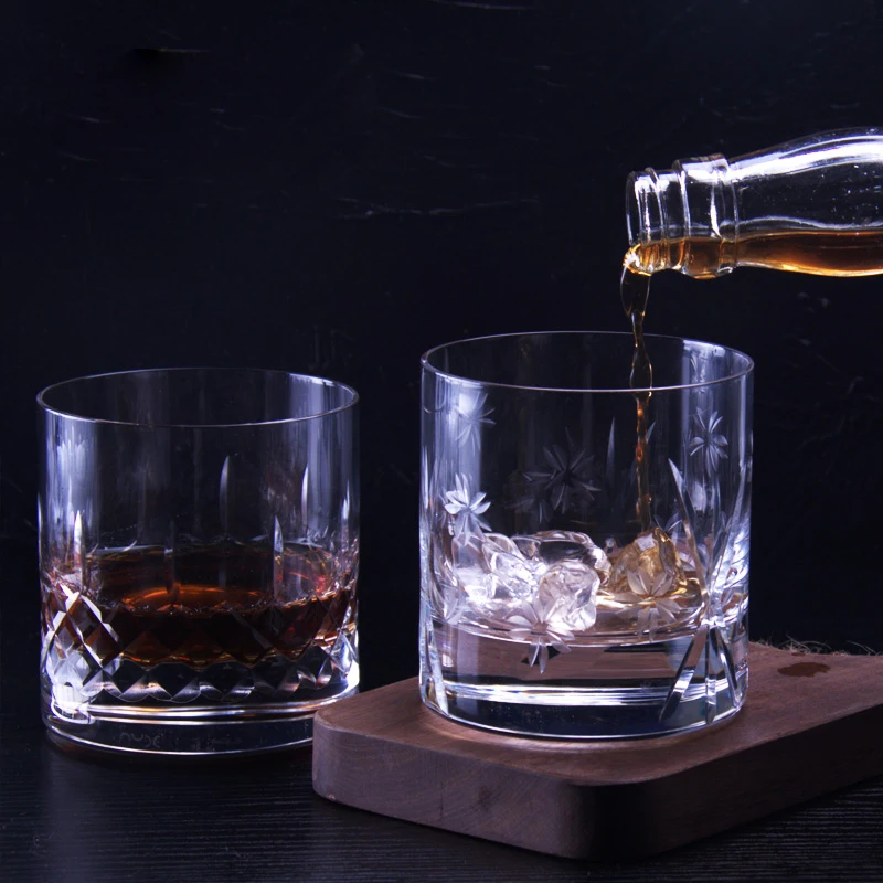 

2 Pcs/lot Wine Glass Mug Crystal Beer Whiskey Shot Glass Cup Vodka Drinking Bar Club Beer Wine Glass Bottle 200902-10