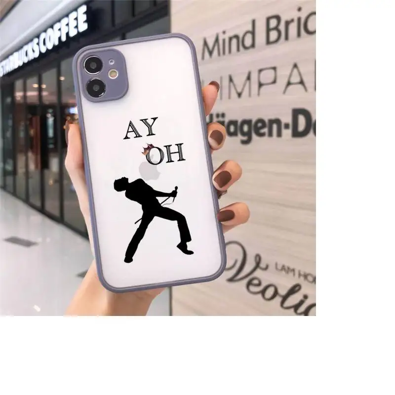 

Freddie Mercury Queen band Phone Cases Matte Transparent for iPhone 7 8 11 12 s mini pro X XS XR MAX Plus cover funda