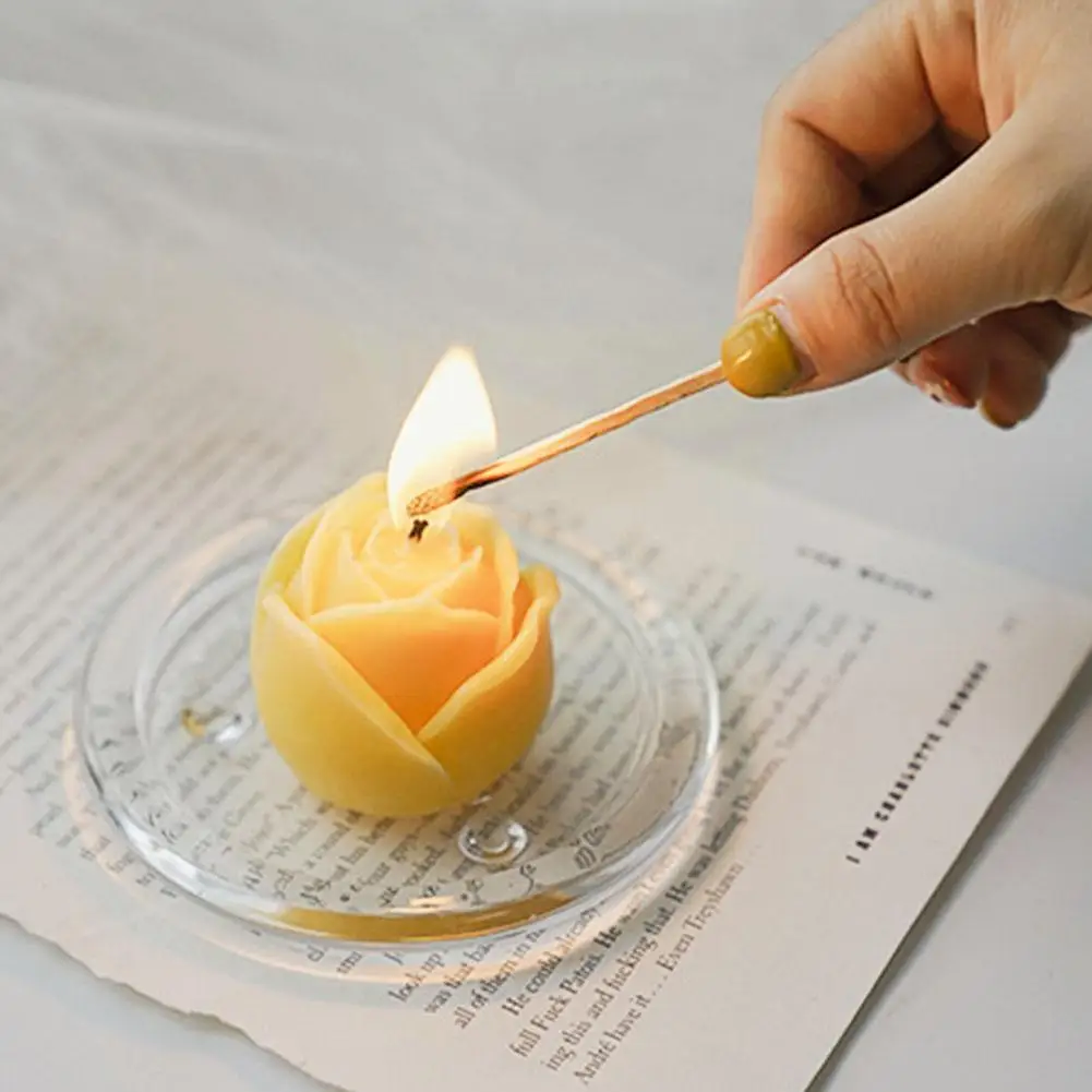 

Creative Handmade Rose Candle Photo Props Aromatherapy Relaxing Scented Candles Ornaments Soy Candle Wax Aromatherapy Small Z1W2