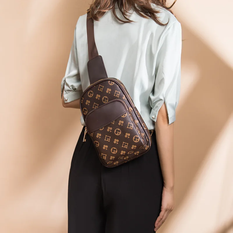 

Female Famous Brand Chest Bag Vintage Print Messenger Shoulder Bag Trendy Tote Bag Satchel Handbag Wallet Women 2021