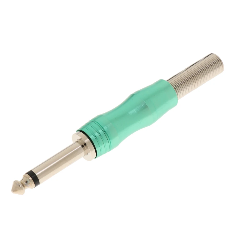 Copper 6.35mm 1/4inch Mono Jack Plug Adapter Connector for Microphone Mixer Speaker Amplifier | Спорт и развлечения
