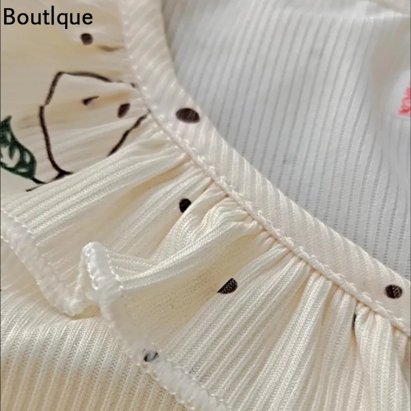 

Pajama Sets Women Summer Ruffles Elegant Female Japanese Style Sweet Loose Breathable Trendy Casual Sleepwear Preppy Homewear