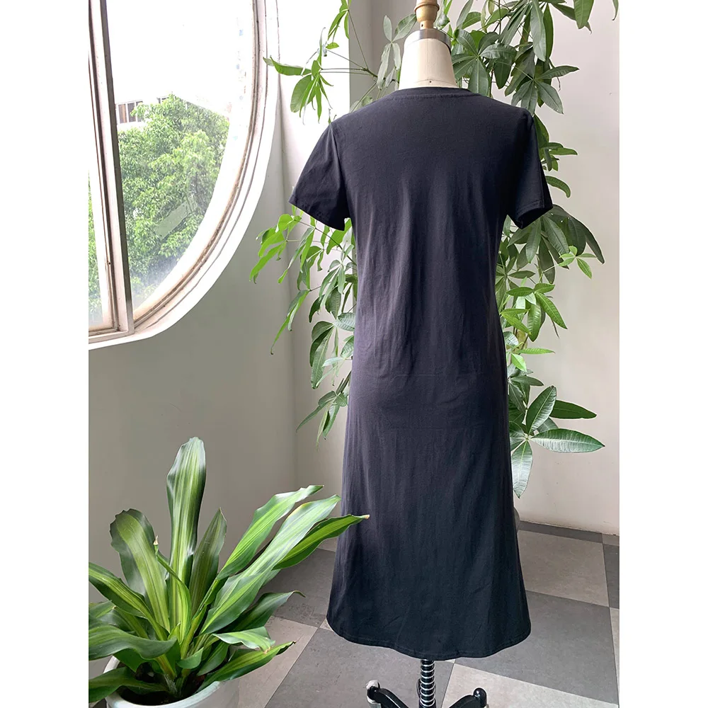 Футболка женская Длинная с Боковым Разрезом Классическая приталенная рубашка