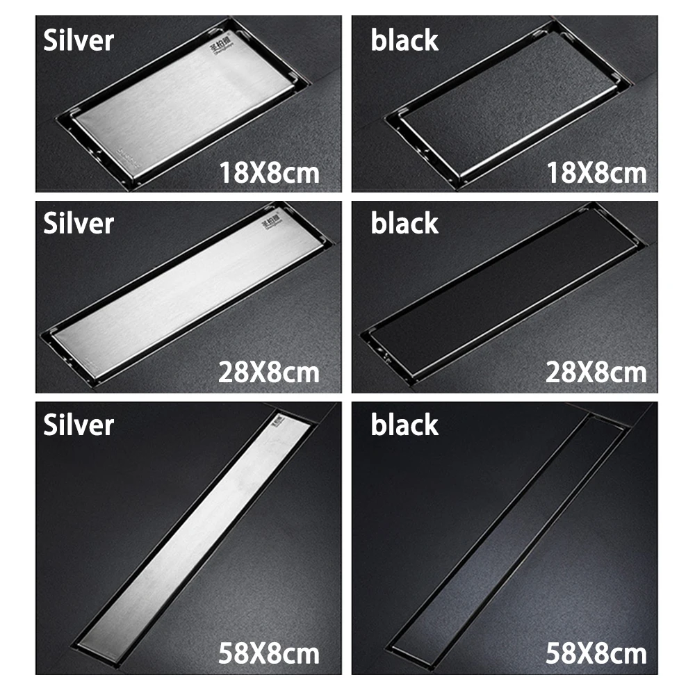 invisible bathroom floor drain stainless steel anti odor drainage rectangle shower drain for hotel free global shipping
