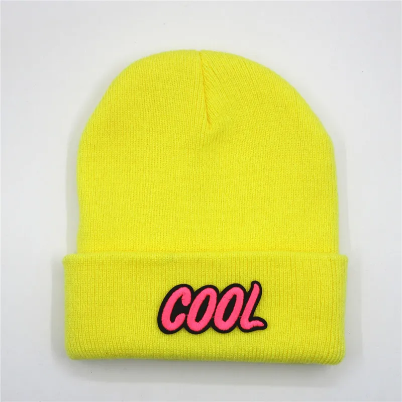

Cotton Cool Letter Embroidery Thicken Knitted Hat Winter Warm Hat Skullies Cap Beanie Hat for Men and Women 309