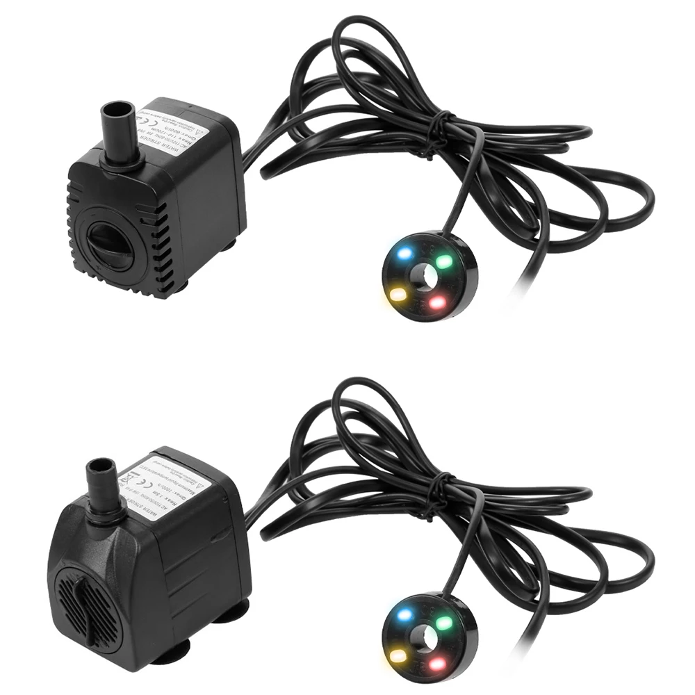 Мини погружной водяной насос с светодиодный подсветкой для аквариума подводный
