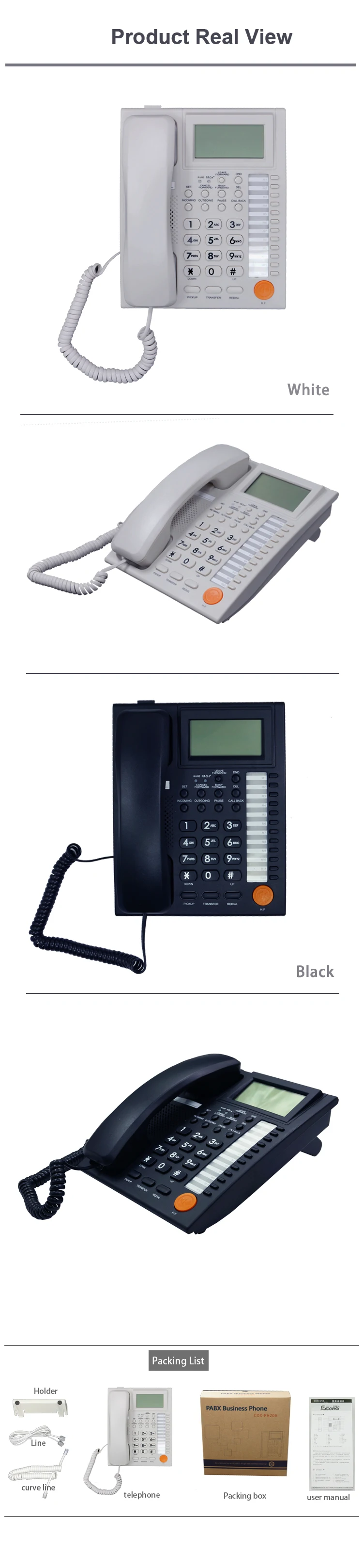 EXCELLTEL экономичная PBX система CS+ 416 с аналоговым телефоном PH206