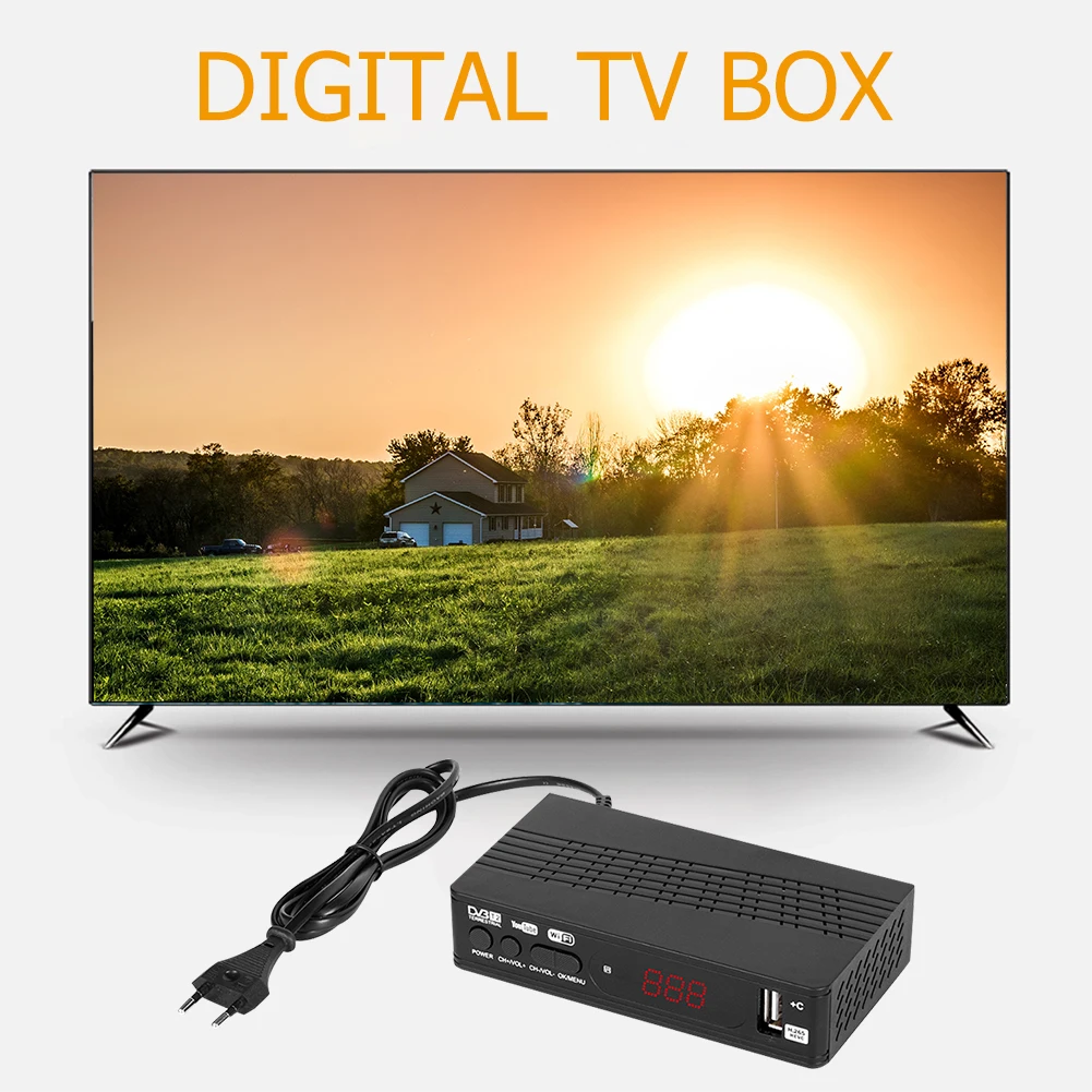 1080P цифровой ТВ коробка DVB T2 H.265 IPTV Set Top Box Декодер каналов кабельного телевидения