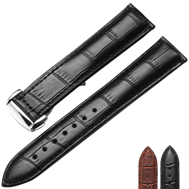 Ремешок из натуральной кожи для O mega Watch S eamaster браслет 19 мм 20 22 раскладной застежка