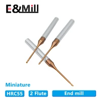 hrc55 2 flute micro diameter milling cutter deep groove milling cutter tungsten steel flat head steel aluminum milling cutter