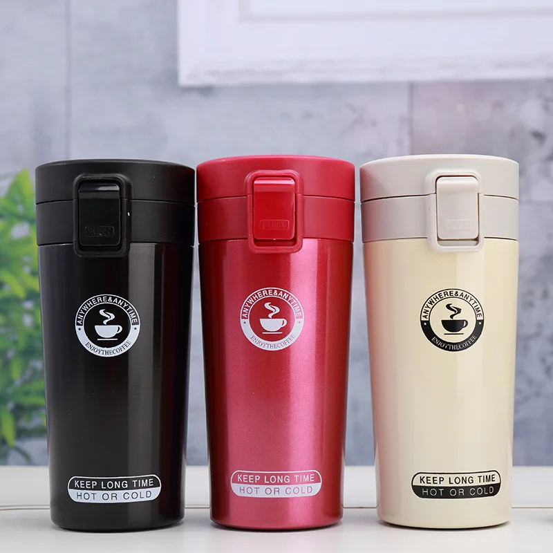 

380ml Stainless Steel Vacuum Flask Thermos Cup Fashion Business Thermal Water Bottle Insulated Car Tumbler Travel Mug