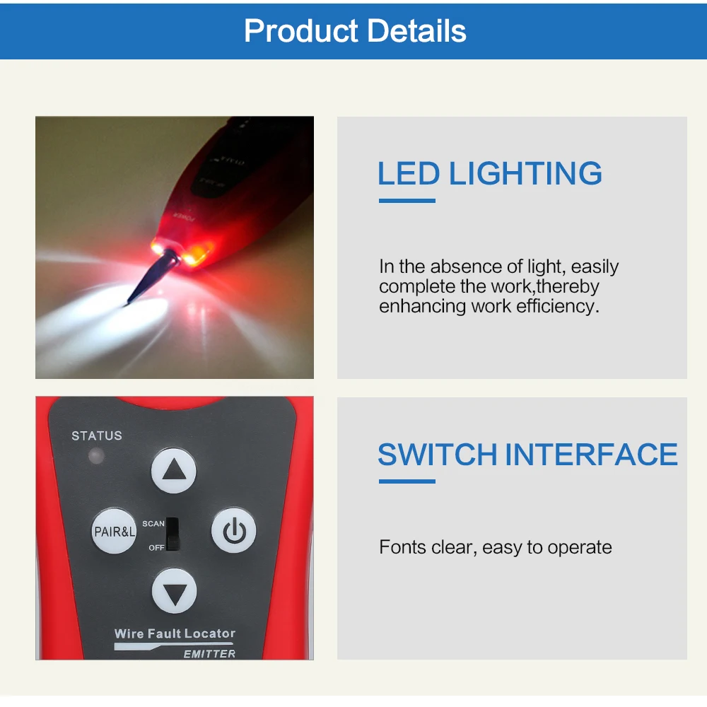 Многофункциональный ЖК тестер сетевого кабеля точный линейный искатель