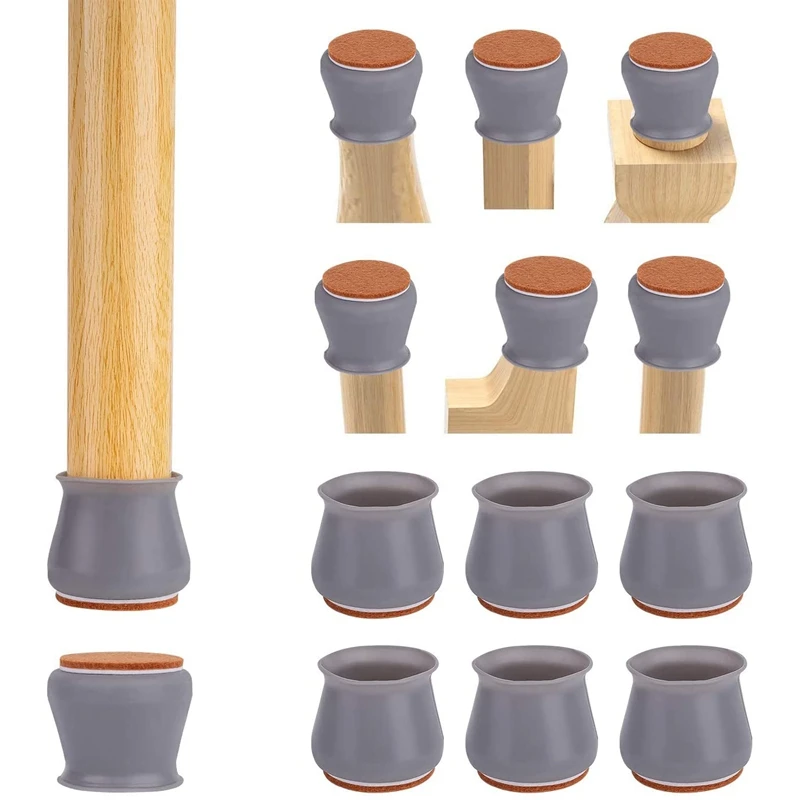 

Колпачок для ножек стула с войлочными прокладками, Нескользящие протекторы для ножек стула, мягкие мебельные накладки для ножек, для деревя...