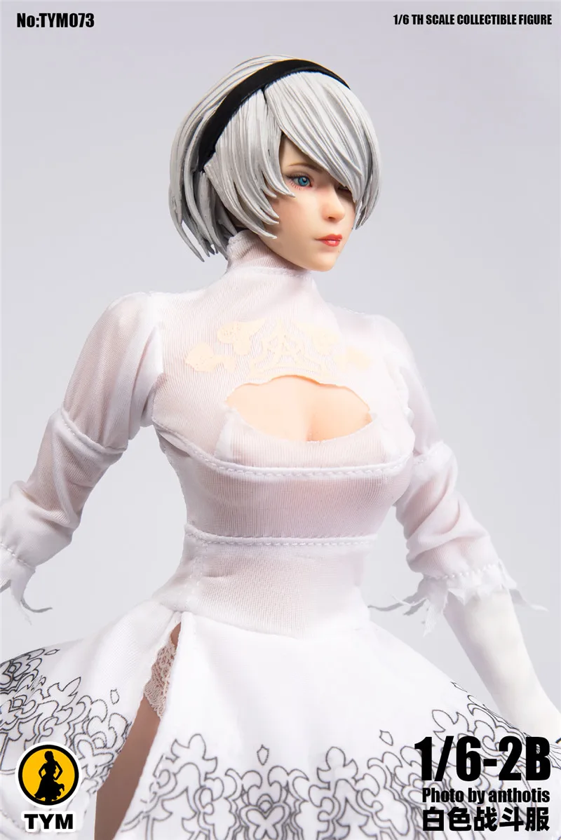Косплей 1/6 NieR Automata 2B тим073 женский белый боевой костюм юбка комплект одежды 026