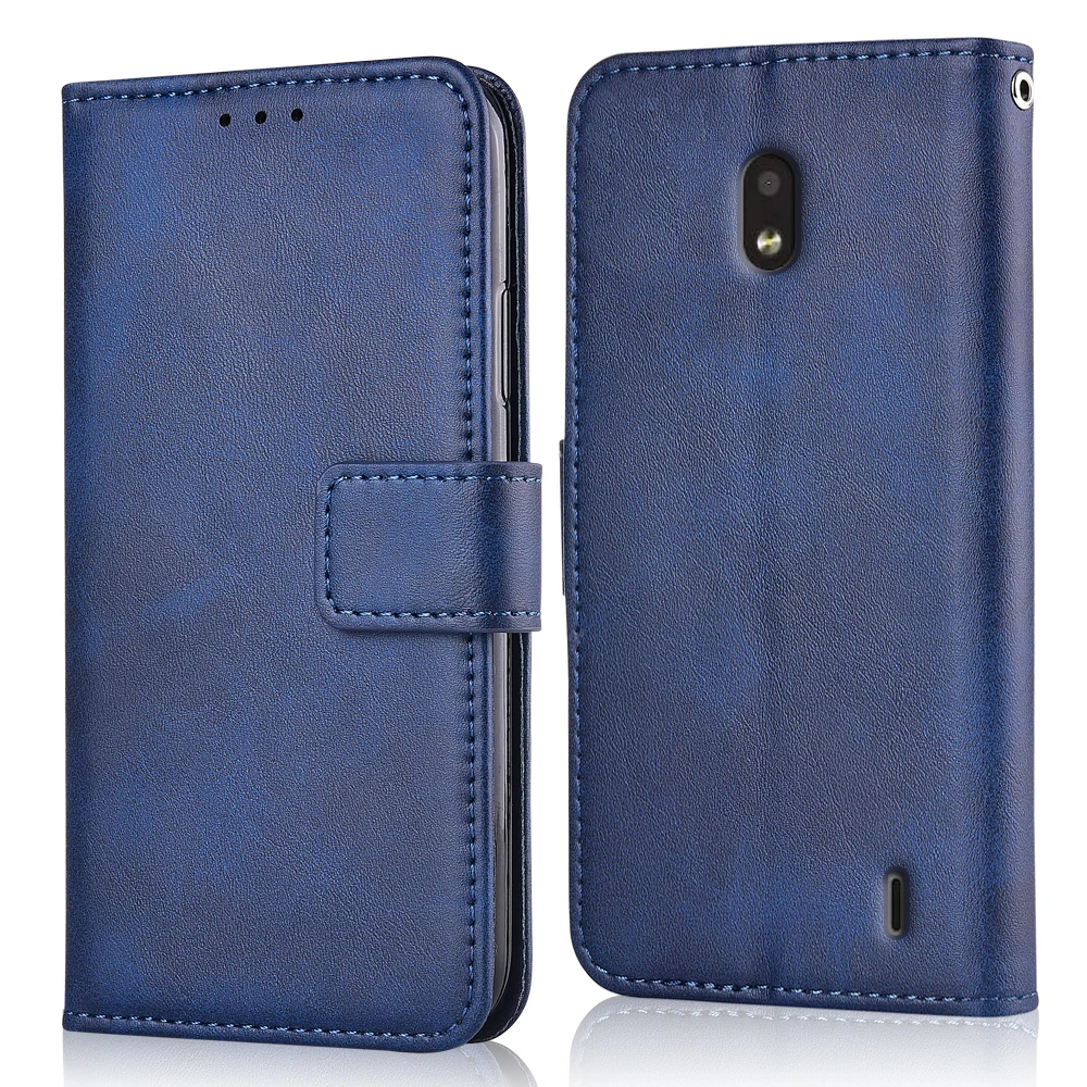 niu-Dark Blue Чехол для Nokia 2,2 с мягкой силиконовой вставкой, флип-бумажник, кожаный чехол для Nokia 2,2, чехол с подставкой, простая сумка для телефона с ремешком - Цвет: niu-Dark Blue