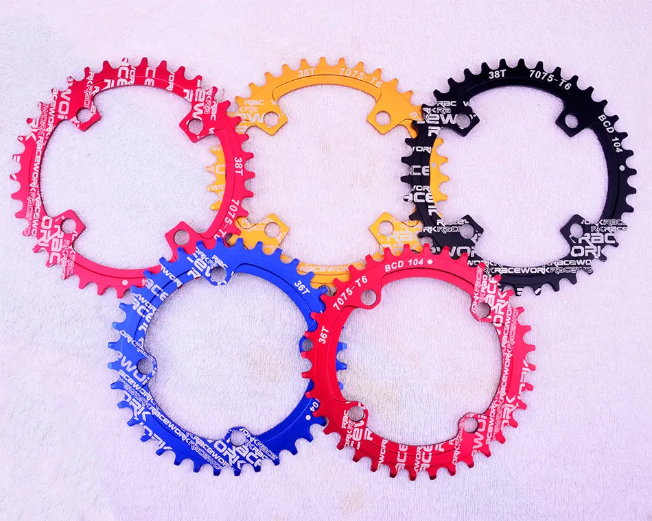Einzigen geschwindigkeit system Breite kettenblatt 104 BCD RUNDE 32t 34t 36t 38t MTB 11 s 10 s 9 s 1*11 Kurbel Kettenblatt Ring