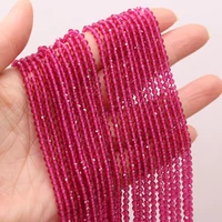 natural rose red spinel beads faceted round loose spacer beads for jewelry making diy necklace bracelet accessries 3mm