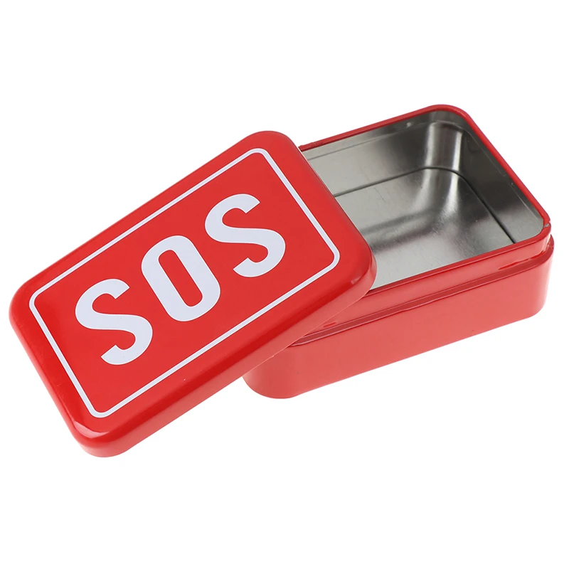 

Portable SOS Tin Medicine Pill Storage Case Lid Container For Outdoor Survival Gear Kits Set First Aid Pill Box First-aid Kit