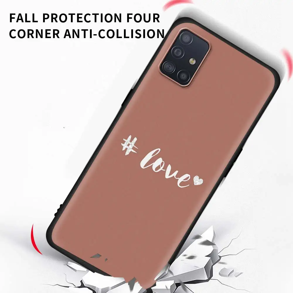 

Rose Gold Pink Glitter Tpu Phone Case for Samsung Galaxy A51 A71 A21s A21 A31 A32 A41 A11 A01 M30s M31 M31s Soft Funda Cover