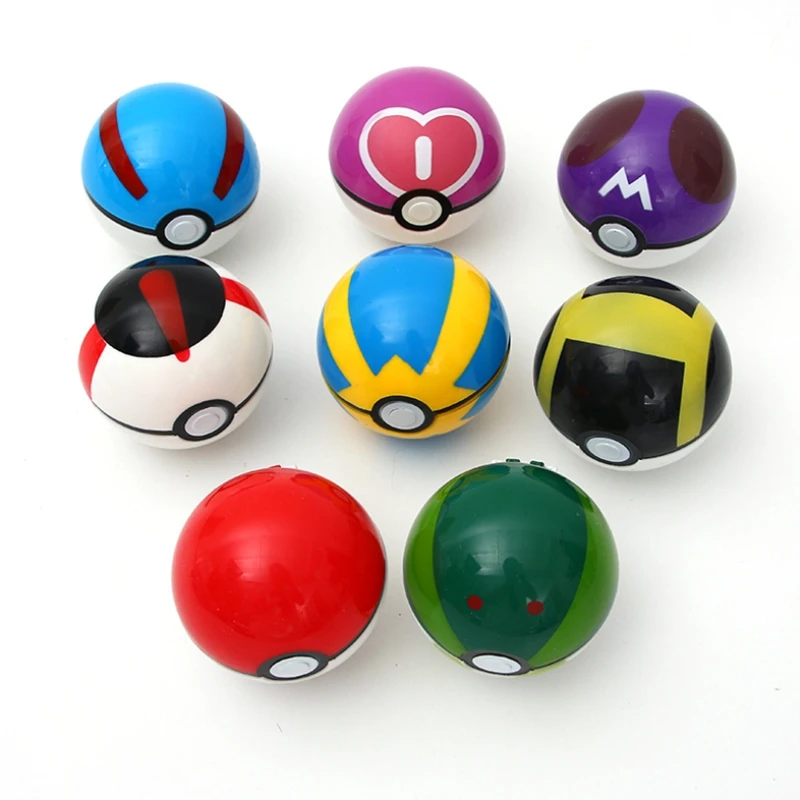 Original Pokeball 8 Pcs Ball +8 Figures Model Toys For Children Pokemon With Box | Action