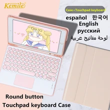Spanish touchpad Keyboard Case for iPad 8th 10.2 Pro 11 2020 Air 3 10.5 Pro 10.5 7th 10.2 Case W Pencil holder touchpad Keyboard