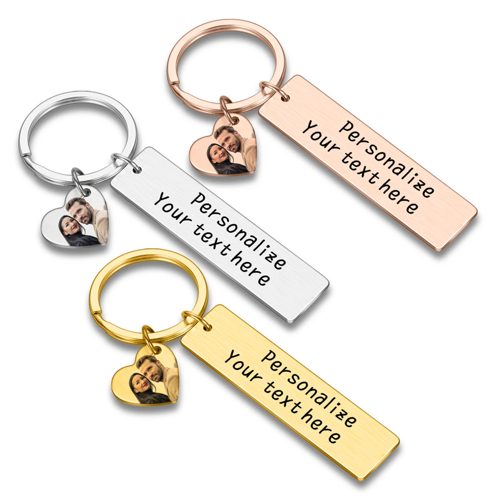 

Wedding Anniversary Birthday Gifts Couple Keychain for Boyfriend Girlfriend Customed Private Photo Text I Love You Keyring