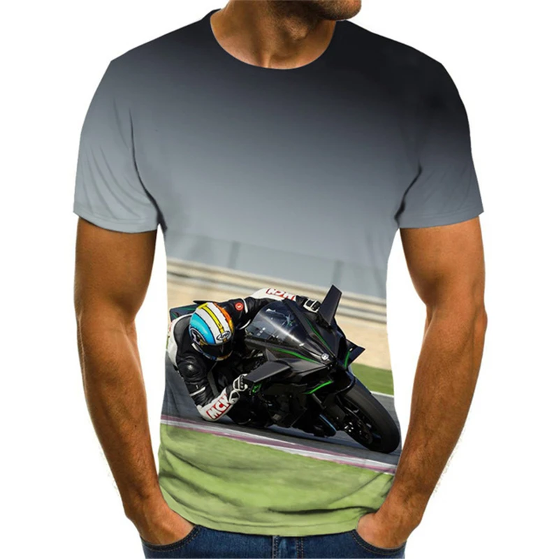 

Cool racing graphics T-shirt motorcycle 3D printed men's T-shirt summer fashion tops punk T-shirt men's plus size streetwear