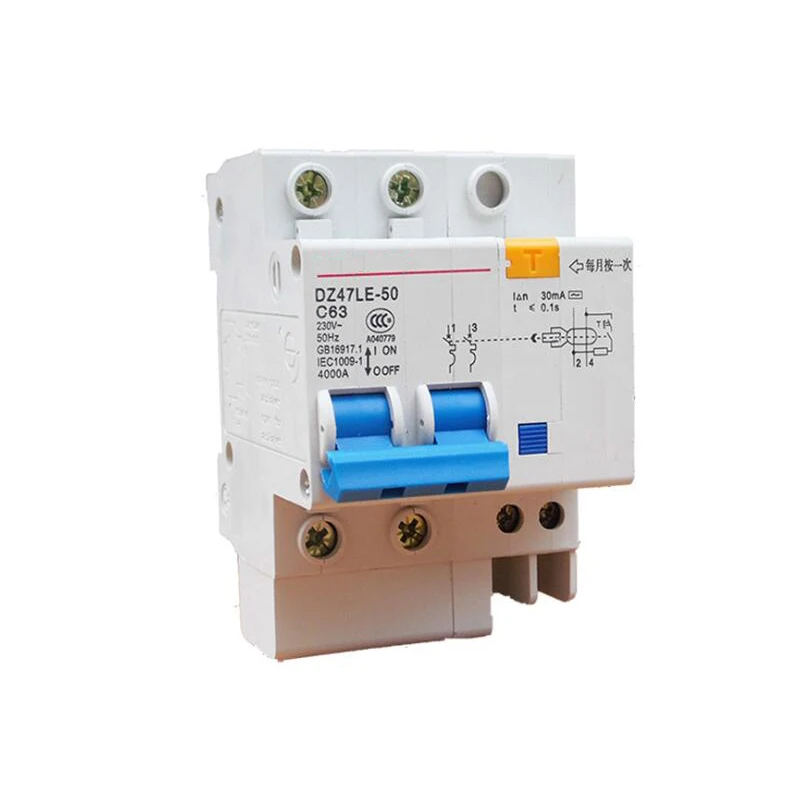 

DZ47LE C45LE Residual Current Circuit Breaker with Over Current Protection 6A 10A 16A 20A 25A 32A 40A 50A 63A RCBO