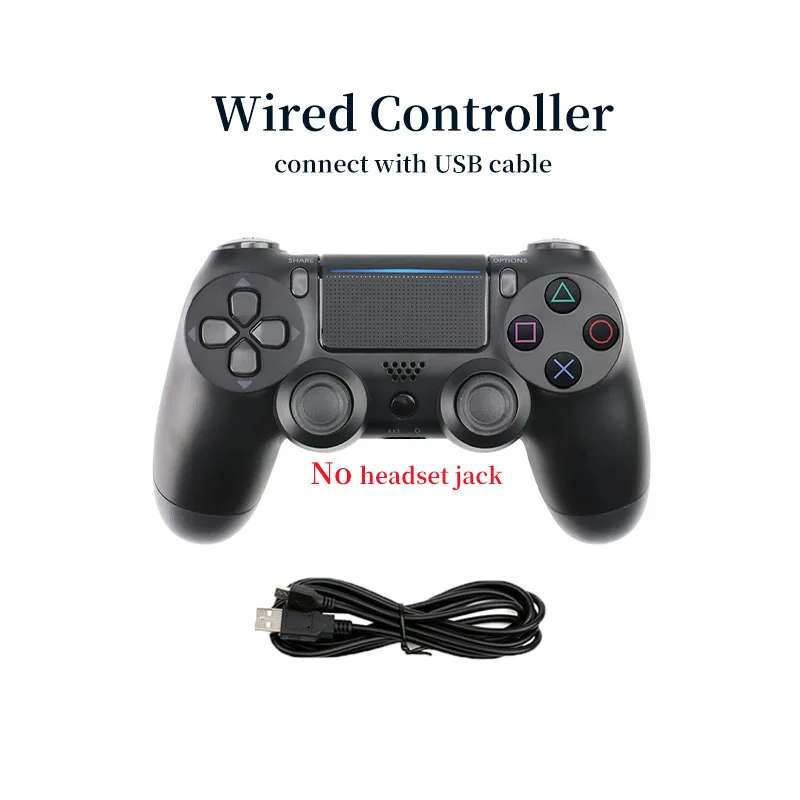 BLACK TYPE 2 USB проводной контроллер для PS4 Геймпад для Play Station 4 контроллер для Dualshock 4 геймпад для PS4 консоли с двойной вибрацией - Цвет: BLACK TYPE 2
