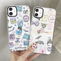 cute cartoon animal letter for iphone iphone 12 11 pro max x xs max xr 7 8 puls se2020 cartton planet plane clear phone case