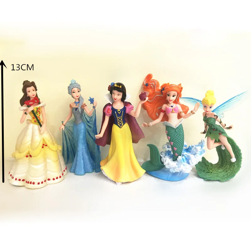 Действие 5 шт./компл. Дисней Принцесса ПВХ модели коллекционные фигурки Ариэль