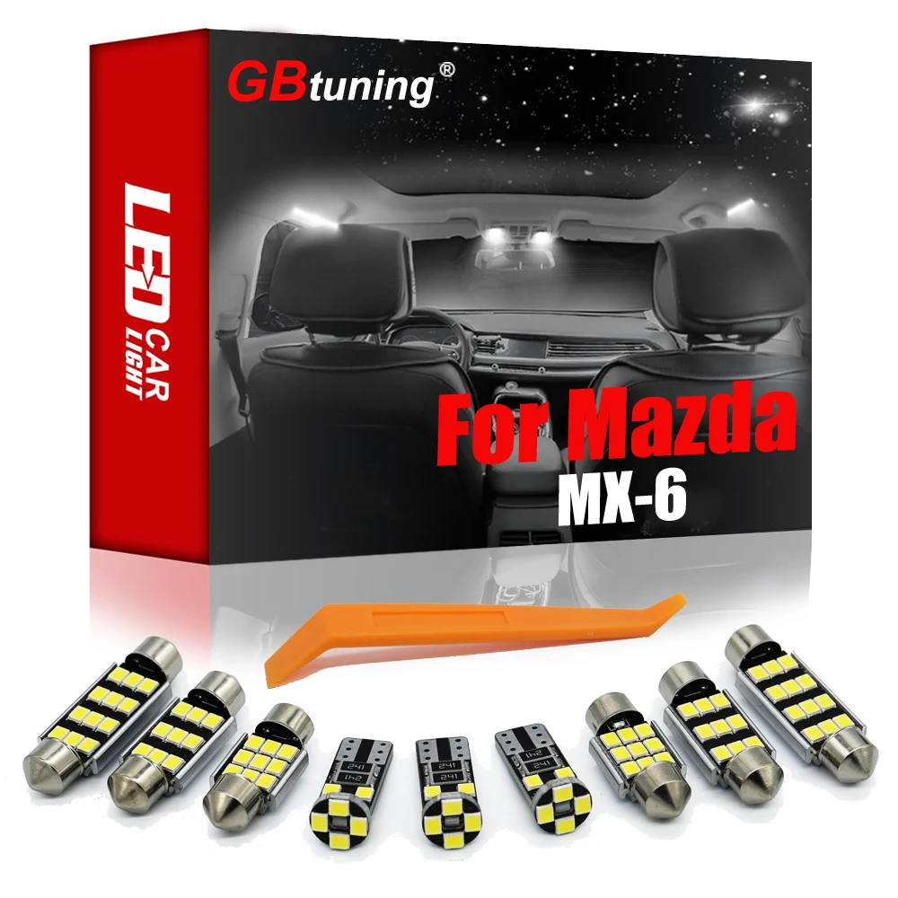

GBtuning светодиодная интерьерная с Canbus светильник Kit для Mazda MX-6 1988-1996 1997 внутренняя автомобильная лампа, карта, купол, автомобильная лампа для ч...