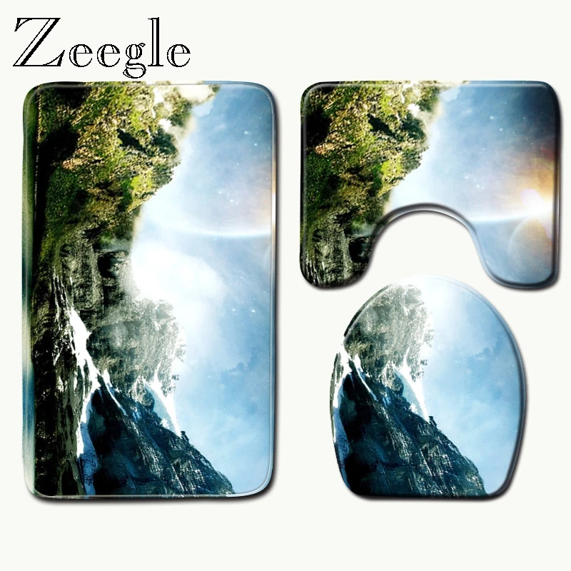 Zeegle натуральный узор ковры Нескользящие Коврики для Ванная комната душа ковер 3