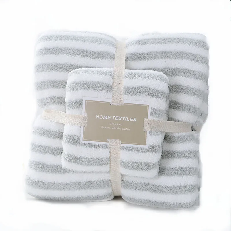 Лидер продаж всесезонный комплект двухцветных полосатых полотенец из