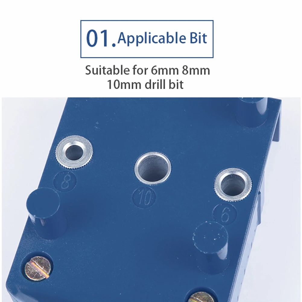 

6 8 10mm Woodworking Doweling Jig Pocket Hole Jig Handheld Puncher Drill Set Drill Drilling Carpentry Guide Locator Tool