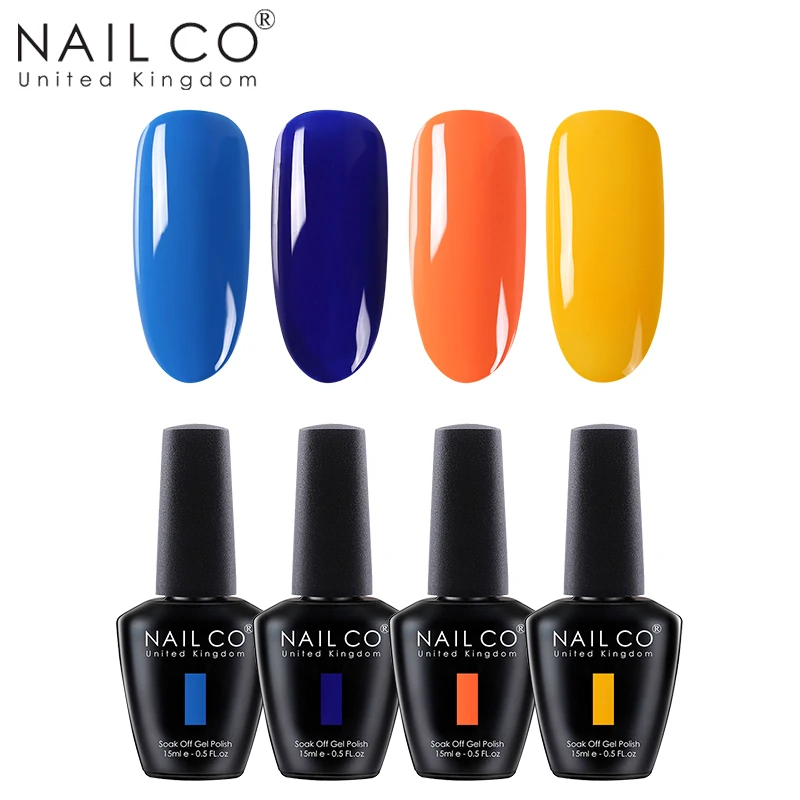 NAILCO 4 шт. 15 мл Гель лак для ногтей сделай сам дизайна светодиодный блестящий