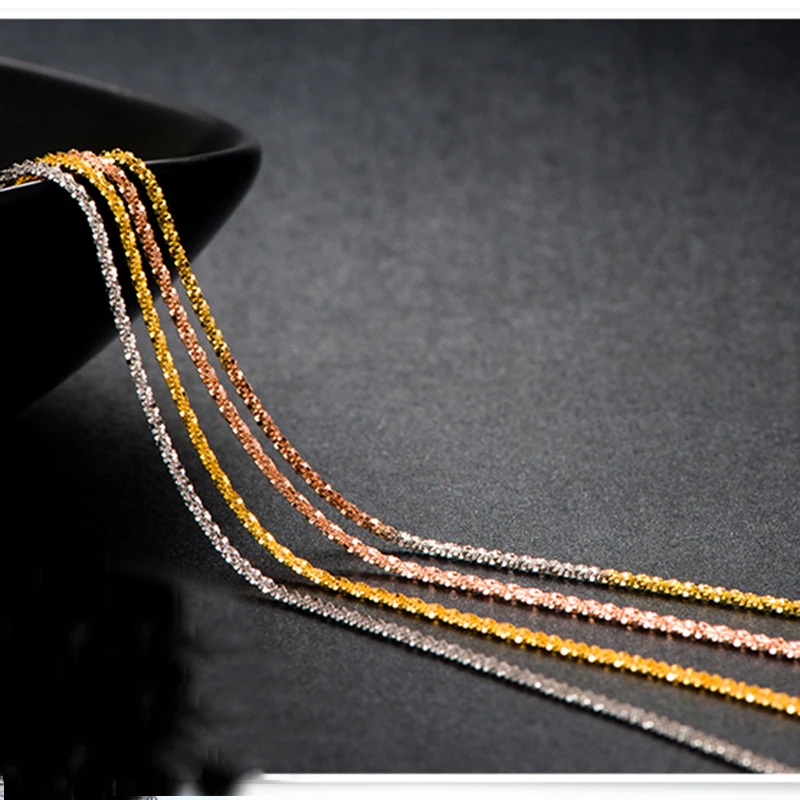 

Au750 18K Yellow Gold Jewelry Real 18K Yellow Gold Necklace For Women Female Full Star Gold Chain 40cm/50cm Gift