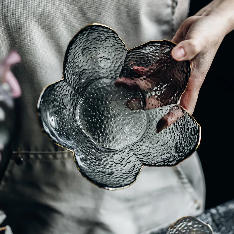 1 шт. посуда ручной работы из Пномпеня стеклянная чаша с цветами блюдо для фруктов