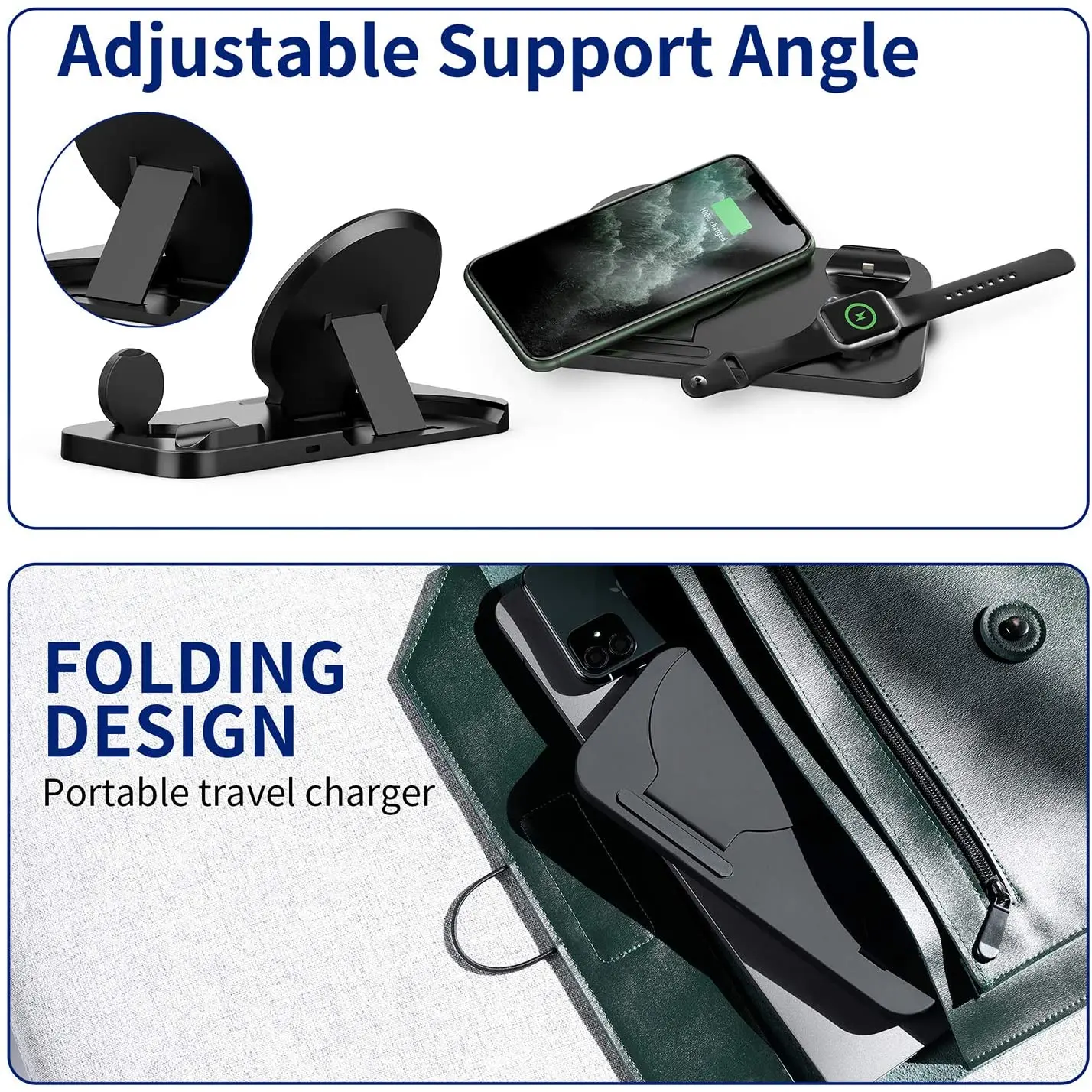 

SooPii 3 in 1 Wireless Charging Station Compatible with Watch Series Se 6 5 4 3 2, Pods Pro 2, Qi-enabled phones