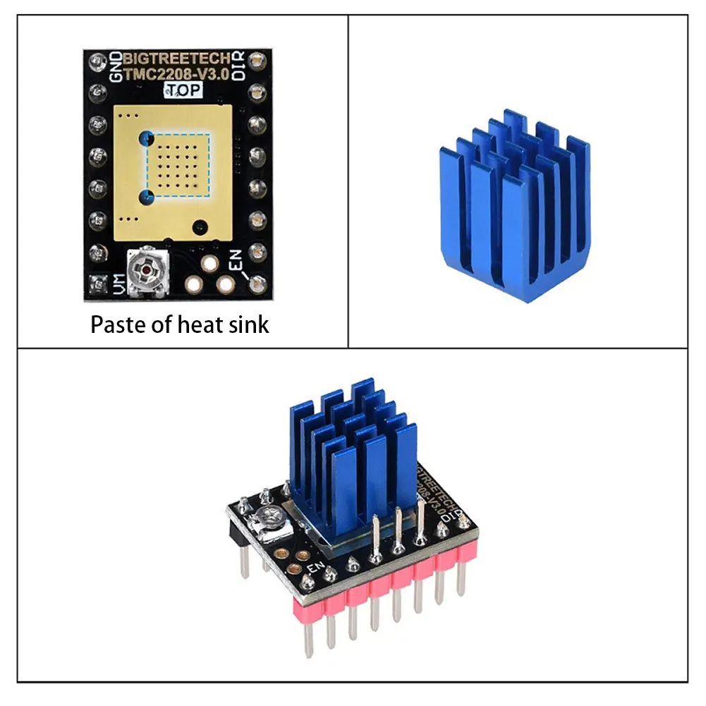 

5pcs 3D Printer Stepper Motor Driver TMC2208 Stepstick Stepper Motor Driver Module Carrier With Heat Sink For 3D Printer Parts