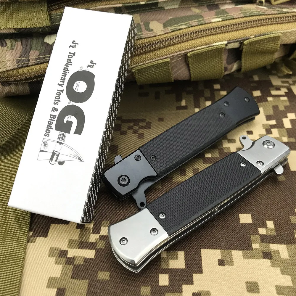 

High Quality 5CR13mov Steel Blade G10 Handle Tactical Rescue Folding Pocket Camping Knives Gift Color Box For Man And Women