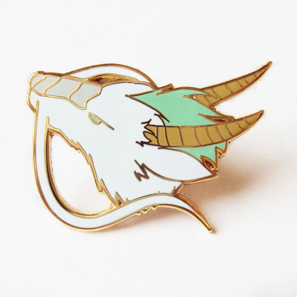 

Kohaku Enamel Pin Spirited Aways White Dragon Brooch Anime Fan Collectible Medal Cute Fashion Animal Pins Unique Jewelry Gift
