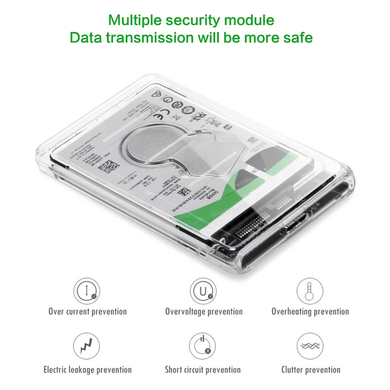 Transparent 2.5 inch HDD SSD Case Sata to USB 3.0 Adapter Free 5 Gbps Box Hard Drive Enclosure Support 2TB UASP Protocol | Компьютеры и
