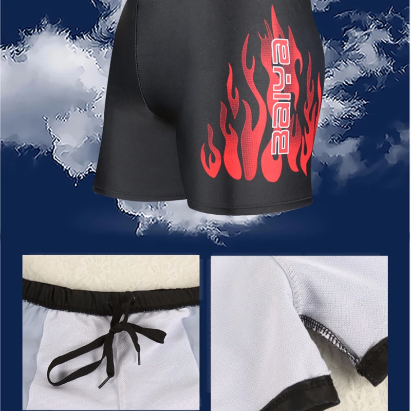 Мужские Пламенные плавки шорты для купания купальный костюм черный синий цвет
