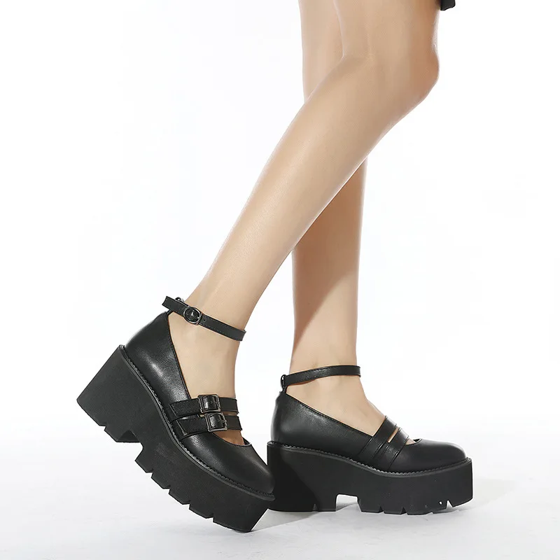 

Women Vintage Girls High Heel Platform Shoes Lolita Shoes Women Japanese Style Mary Jane Shoes College Student Big Size 35-43