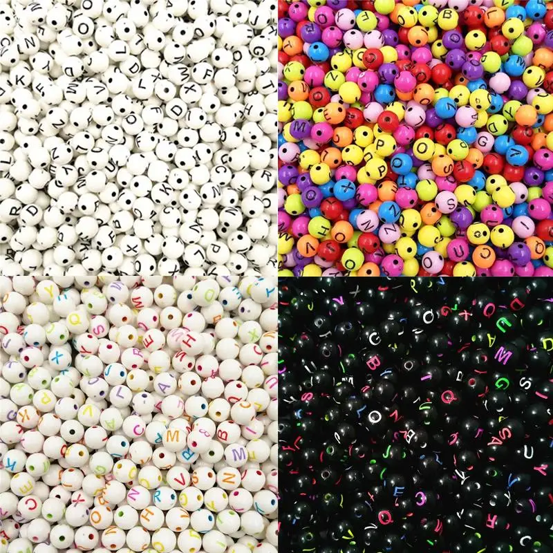 

Round Shape Acrylic Spaced Letter Beads Smile-Face Beads For Jewelry Making DIY Charms Bracelet Necklace