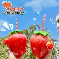 500ml strawberry straw cup cute girl handy milk tea cup portable water bottle summer explosion creative style water bottle