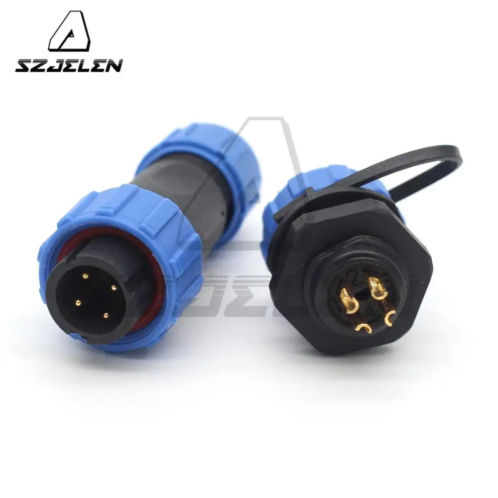 4 контактный водонепроницаемый разъем SP13 штекер и гнездо светодиодный провода